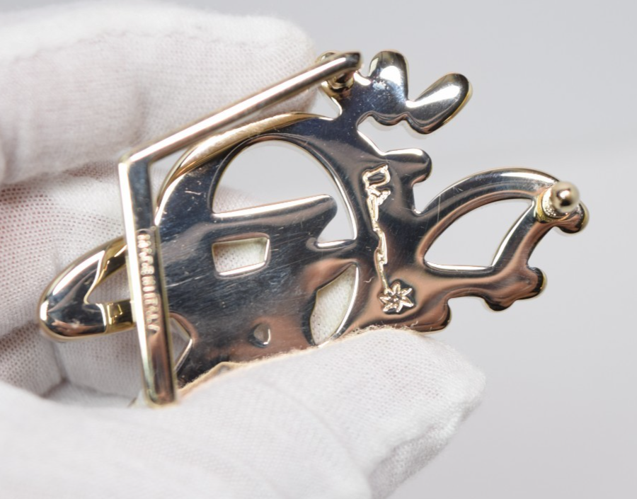 Dior x CACTUS JACK Belt Buckle Gold/Coffee Brown -4919OTECD #5