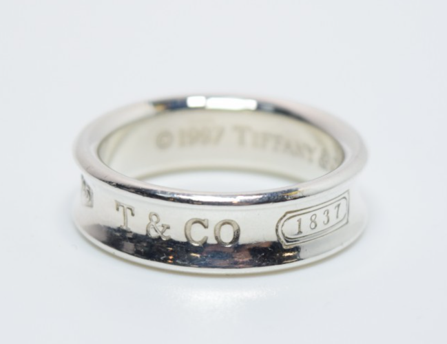 Size 10 Tiffany & Co 1837 Ring Concave Unisex in Sterling Silver - Exc Preowned #1