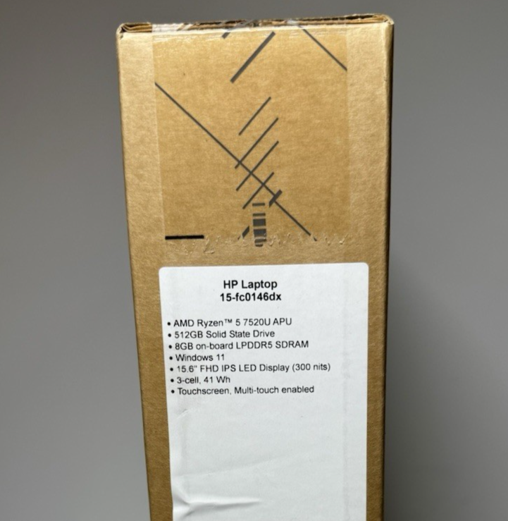 HP 15.6" FHD Touch-Screen  AMD Ryzen 5 7520U 8GB RAM 512GB SSD 15-fc0146dx-New #3