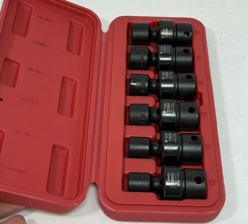 K-Tool 37510-37515 6 Piece 3/8" Drive Metric 6-Point Flex Impact Socket Set #4