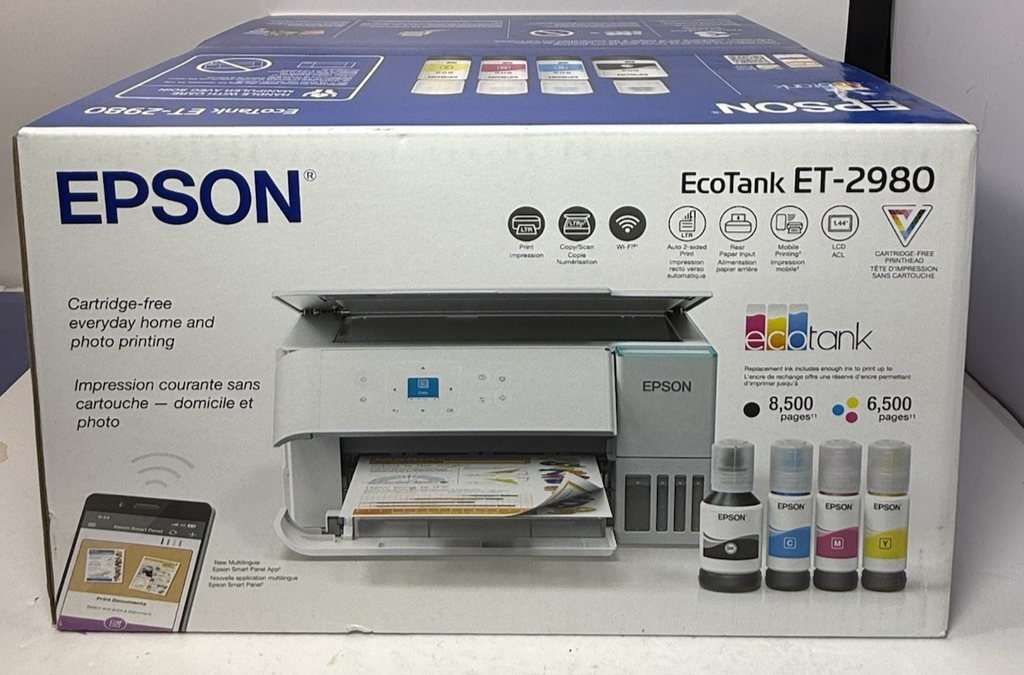 Epson EcoTank ET-2980 Wireless All-in-One Color Supertank Inkjet Printer -New #2