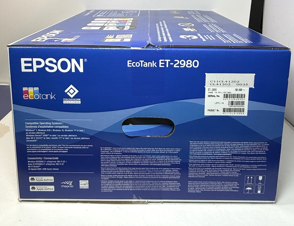 Epson EcoTank ET-2980 Wireless All-in-One Color Supertank Inkjet Printer -New #3