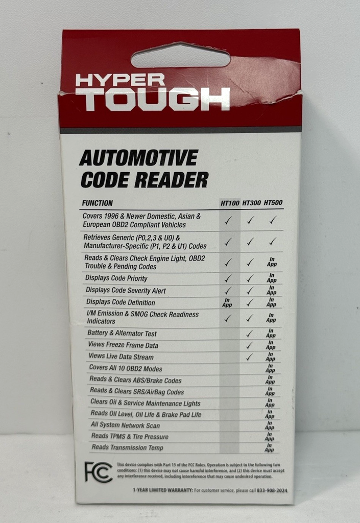 Hyper Tough Automotive Code Reader HT-100 Bluetooth Diagnostic Tool #1
