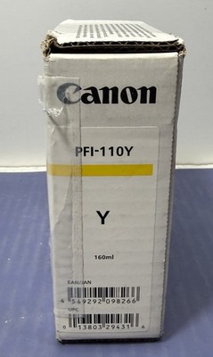 09/28 GENUINE CANON PFI-110Y YELLOW 160ml Ink Tank TX-2000/3000/4000 SEALED #3