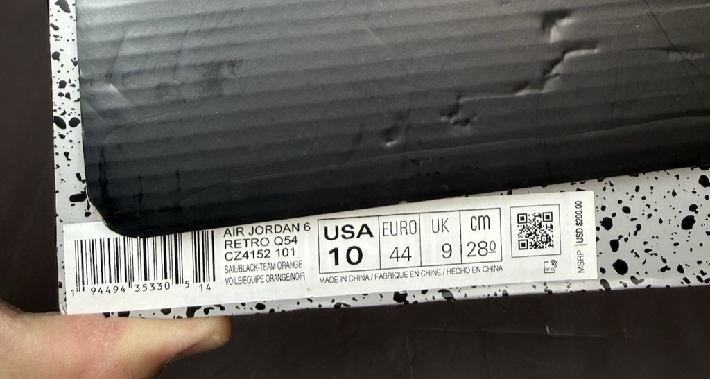 Nike Air Jordan 6 Retro Quai 54 Sail Black Purple CZ4152-101 Men's Size 10 -NIB #7