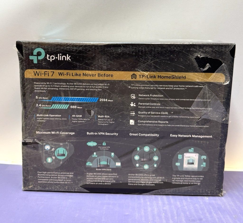 TP-LINK Archer BE3200 Dual Band Wi-Fi 7 Router Sealed - Brand New #1