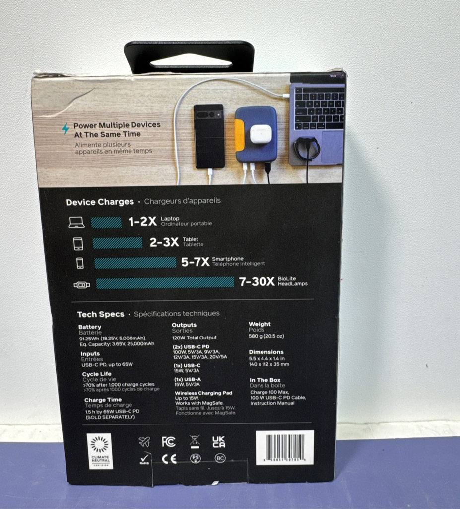 BioLite Charge 100 Max  100W USB-C Powerbank/Portable Charger (25,000mAh) - NEW #2