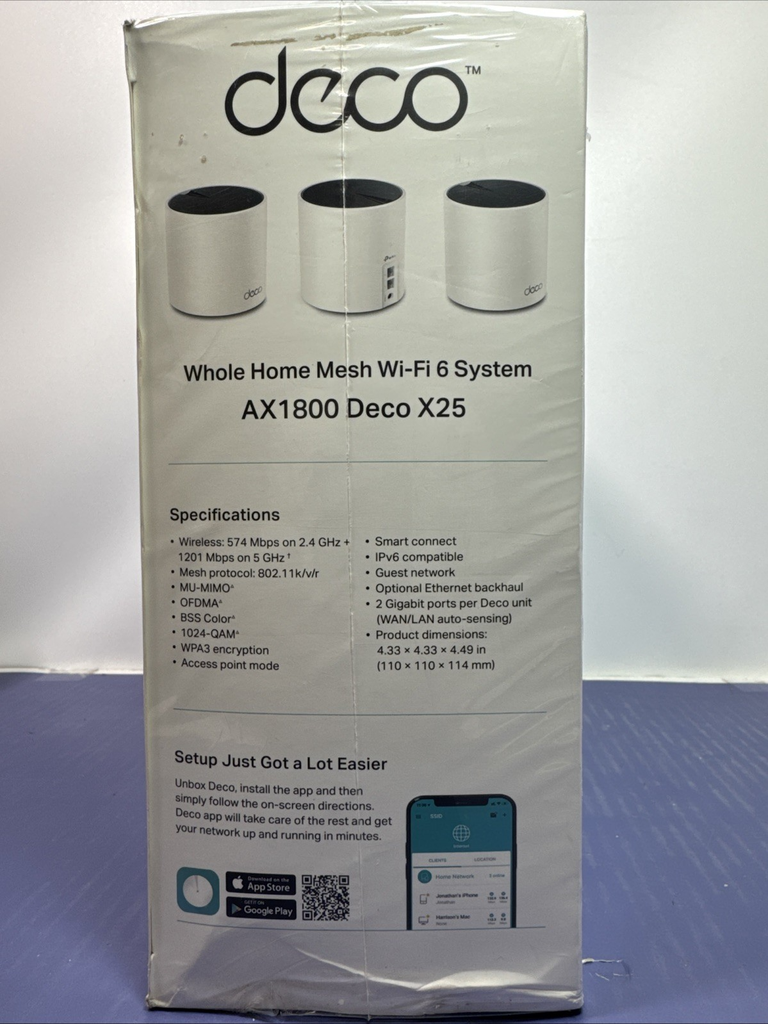 TP-Link Deco X25 AX1800 Dual-Band Whole Home Mesh Wi-Fi 6 System- New Sealed #1