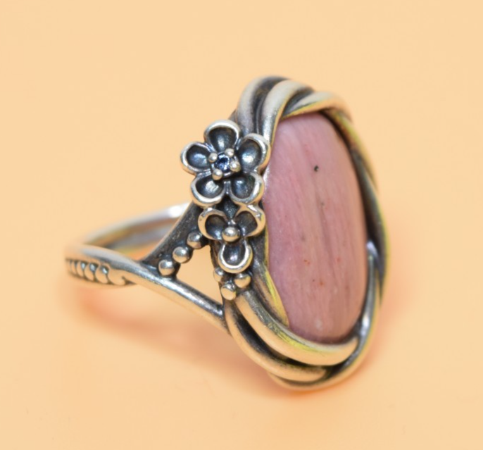 PANDORA ALE 925 Sterling Silver Pink Rhodolite Wanda's Garden 190847RNI Size 8 #1