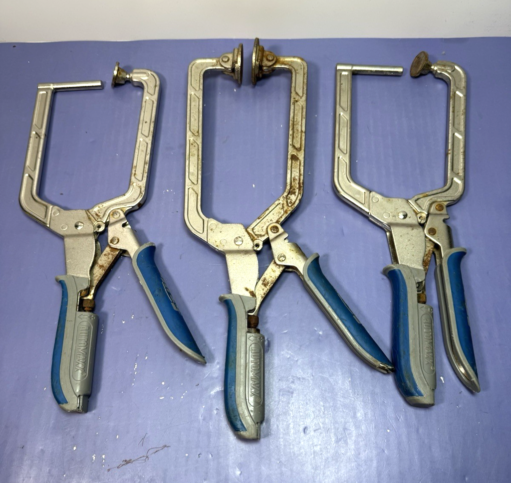 SET OF 6 Kreg Clamp C-Clamp Locking Pliers Lot (6 Pc) Mixed Sizes Welding Set #3