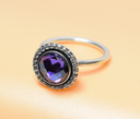 Pandora Sterling Silver Purple Brilliant Legacy Ring Size: 7 with delivery