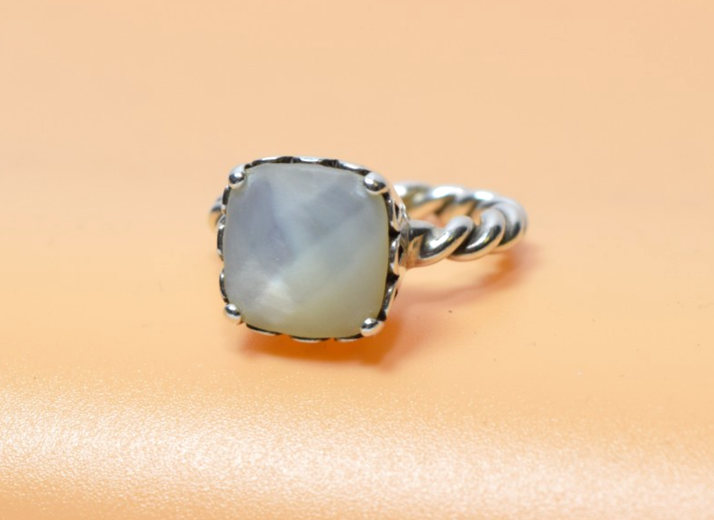 Pandora Sterling Silver Elegant Sincerity Mother of Pearl Ring SZ 6 #1