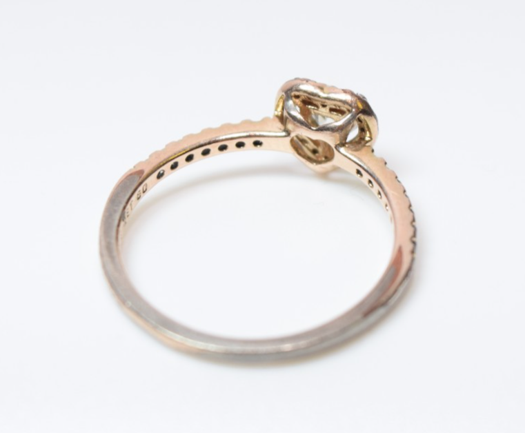 PANDORA 14k Gold Plated Pave Elevated Heart Ring 168421C01 -SIZE 9 #3