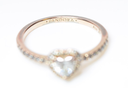 PANDORA 14k Gold Plated Pave Elevated Heart Ring 168421C01 -SIZE 9 in Boston