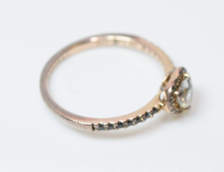 PANDORA 14k Gold Plated Pave Elevated Heart Ring 168421C01 -SIZE 9 #6
