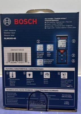 Bosch GLM165-40 BLAZE 165 ft. Laser Distance Tape Measuring Tool - New #1