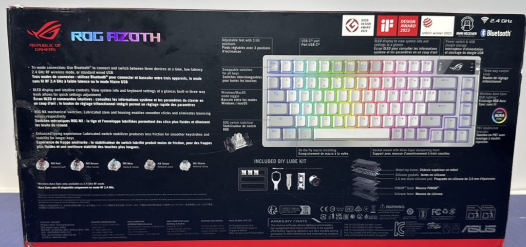 ASUS ROG Azoth Wireless Gaming Keyboard M701 Tri-Mode Connectivity, RGB, OLED #5