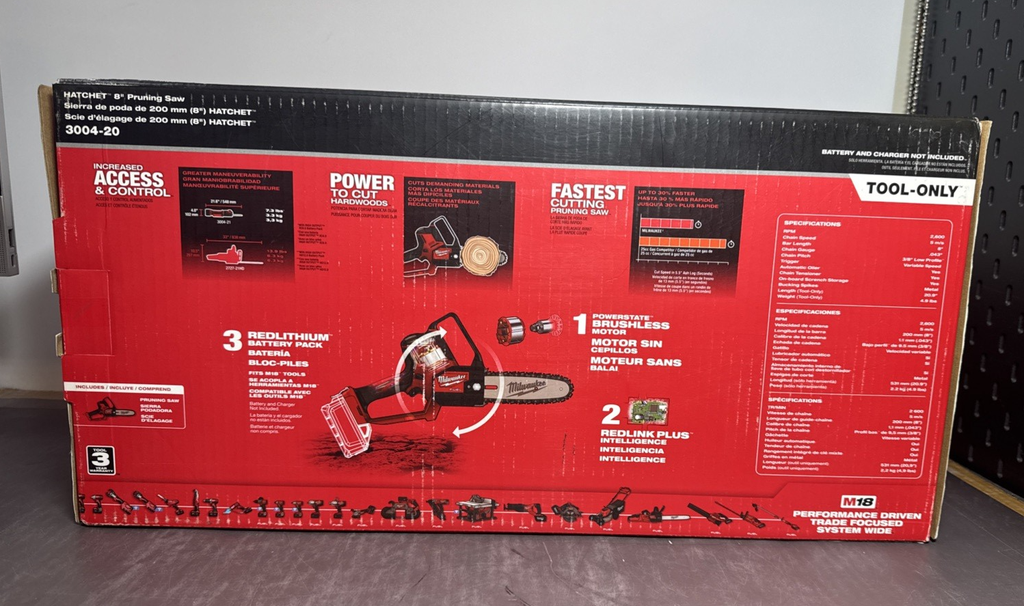 Milwaukee 3004-20 M18 FUEL 8" in. Hatchet Pruning Saw Chainsaw Tool Only #2