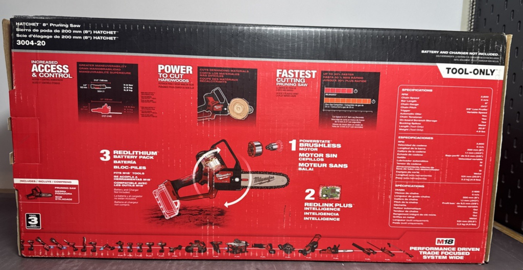 Milwaukee 3004-20 M18 FUEL 8" in. Hatchet Pruning Saw Chainsaw Tool Only #3