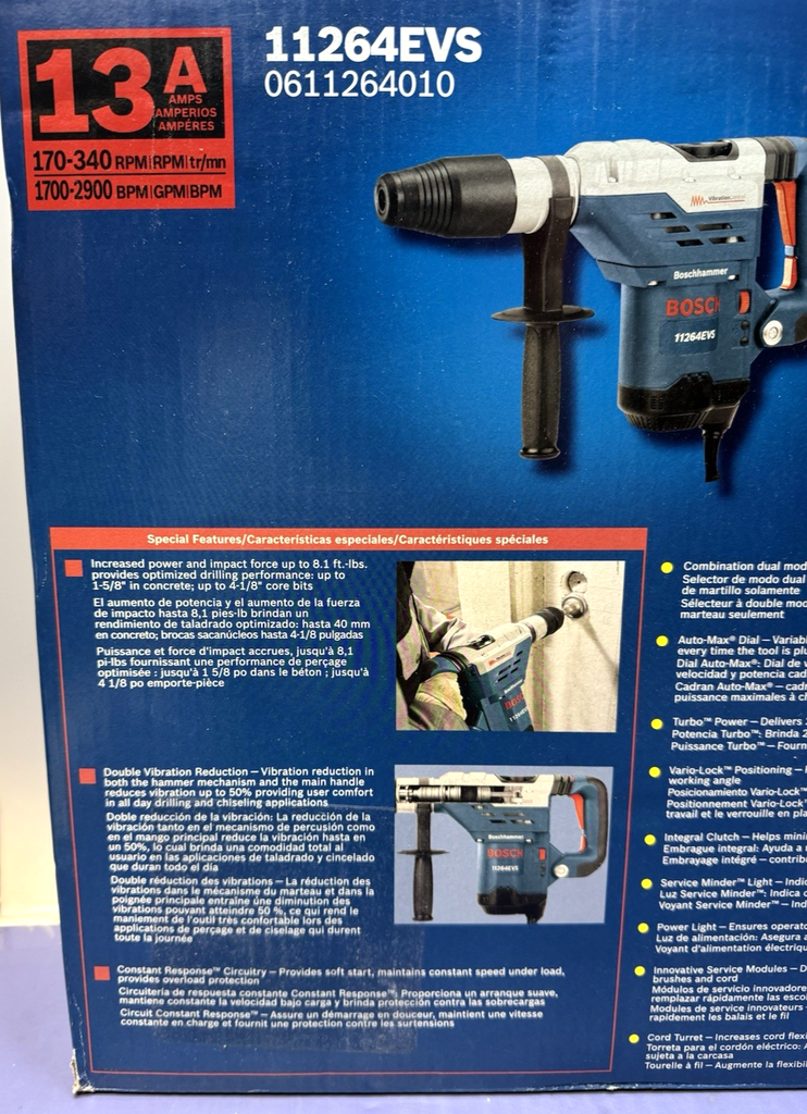 Bosch 11264EVS 13 Amp Corded 1-5/8 in SDS-Max Variable Speed Rotary Hammer Drill #2