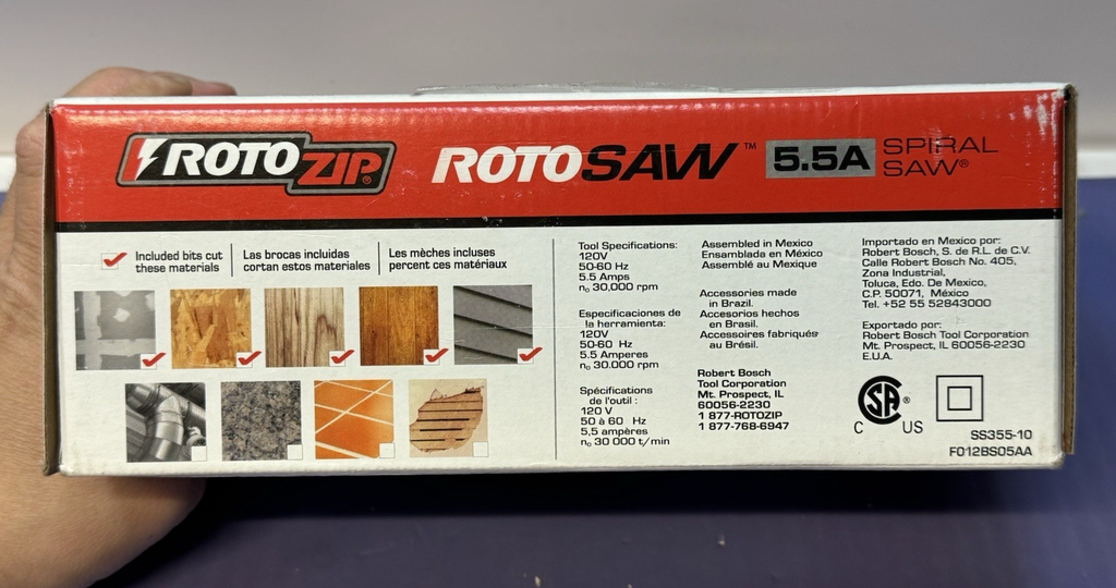 Rotozip SS355-10 5.5 Amp High Performance Spiral Saw Tool Kit - Brand New #4