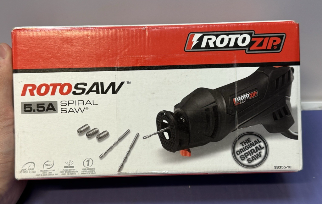 Rotozip SS355-10 5.5 Amp High Performance Spiral Saw Tool Kit - Brand New #5