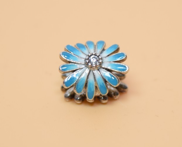 Pandora Blue Daisy Flower Charm Sterling Silver #1
