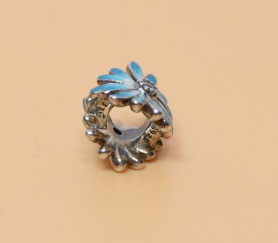Pandora Blue Daisy Flower Charm Sterling Silver #4