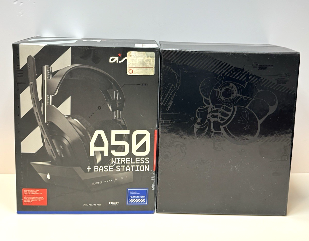 Astro A50 Ear-Cup Wireless Headphone Black (939-001673) w/ Base Station, Box #3