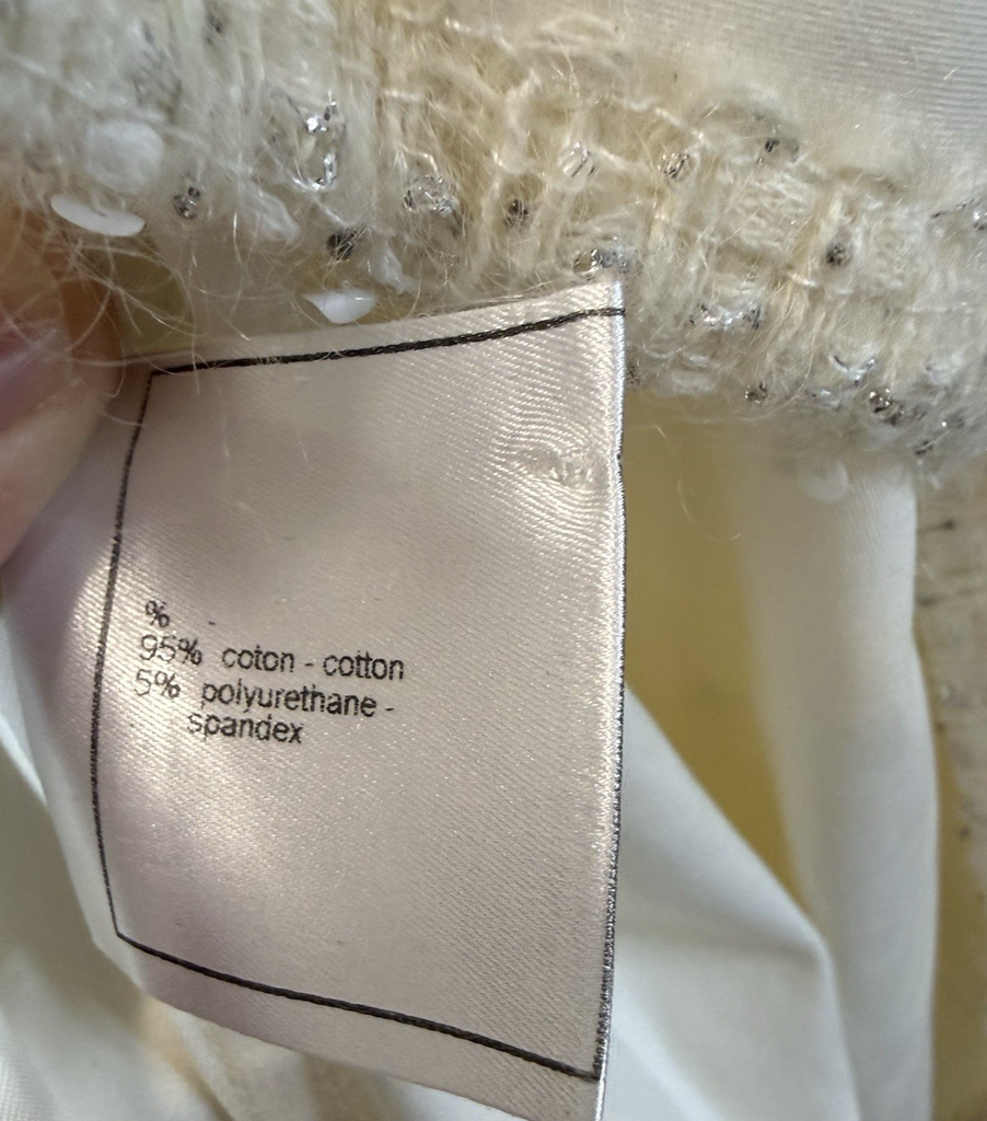 CHANEL 04P Ivory Tweed Trim Trench Coat Size 36 P23284V14100 France #11