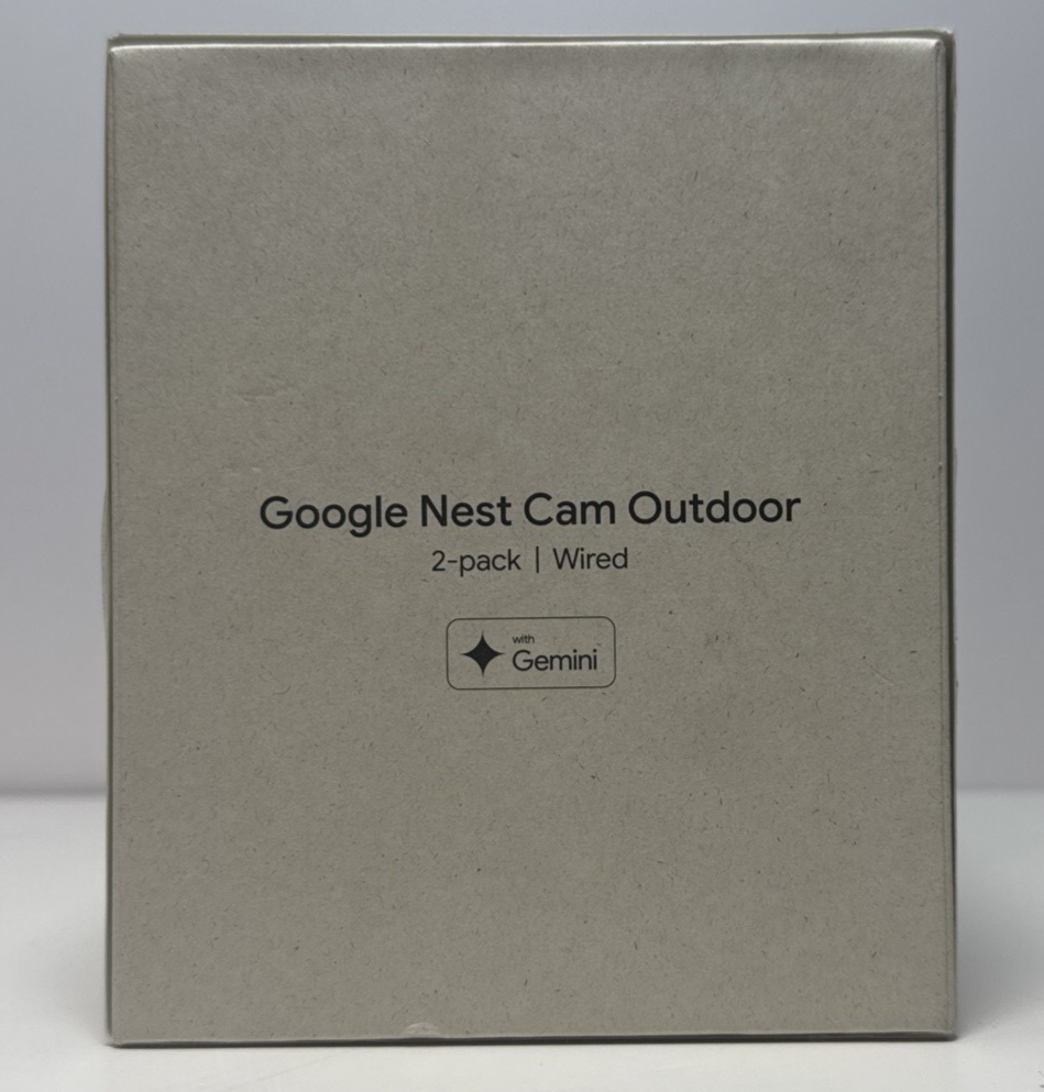 Google Nest Cam Outdoor (wired, 2nd gen) 2K Video and Gemini  2-Pack Snow -New #1