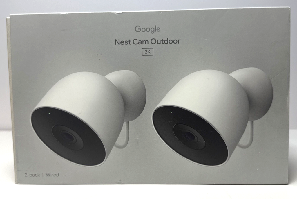 Google Nest Cam Outdoor (wired, 2nd gen) 2K Video and Gemini  2-Pack Snow -New #3