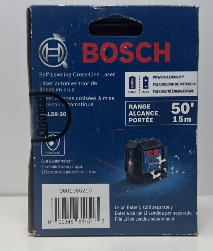 Bosch GLL50-20 50ft Range Self Leveling Cross Line Laser-New Sealed #2