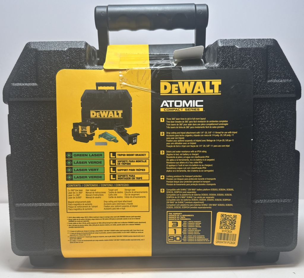 DEWALT DCLE34031B 20V MAX 3x360° Green Laser Level Atomic 3-Plane -New Sealed #1