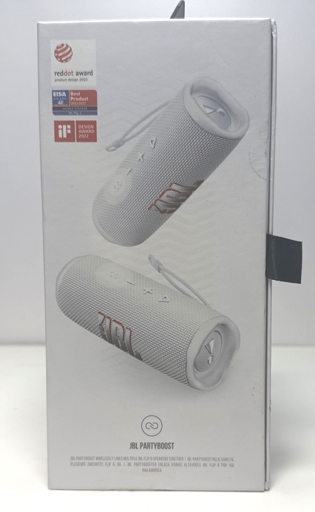 JBL Flip 6 White Portable Bluetooth Speaker #1