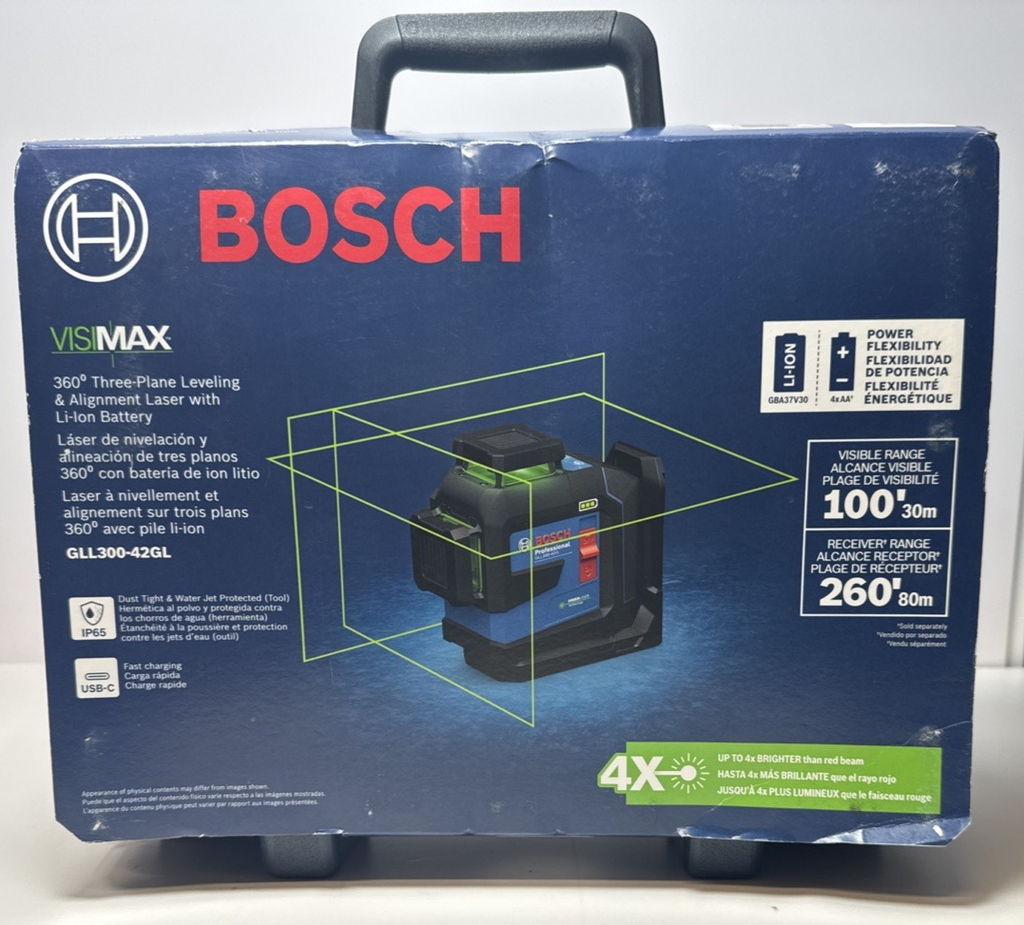 Bosch GLL300-42GL 360° Three-Plane Leveling & Alignment Laser + Li-lon Battery #1