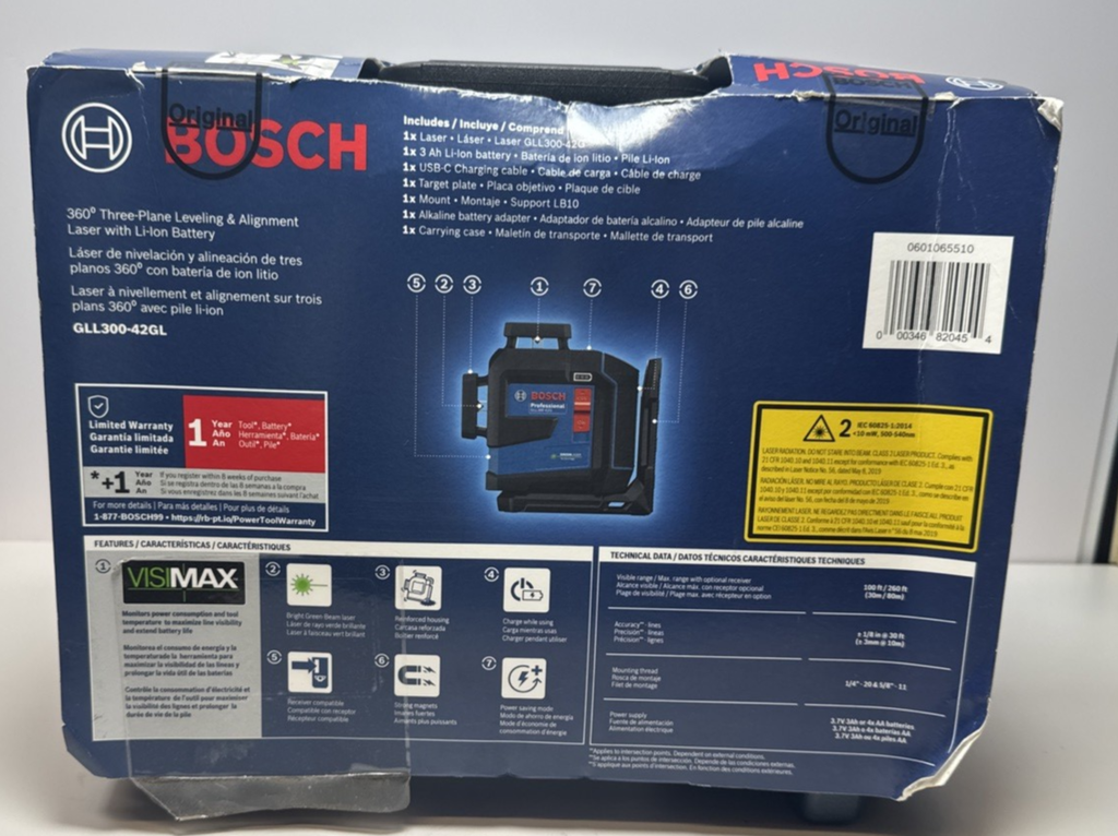 Bosch GLL300-42GL 360° Three-Plane Leveling & Alignment Laser + Li-lon Battery #3