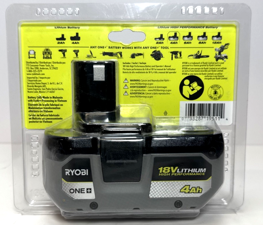 Ryobi ONE+ PBP004 18V Lithium-Ion 4.0 Ah Battery - Black #1