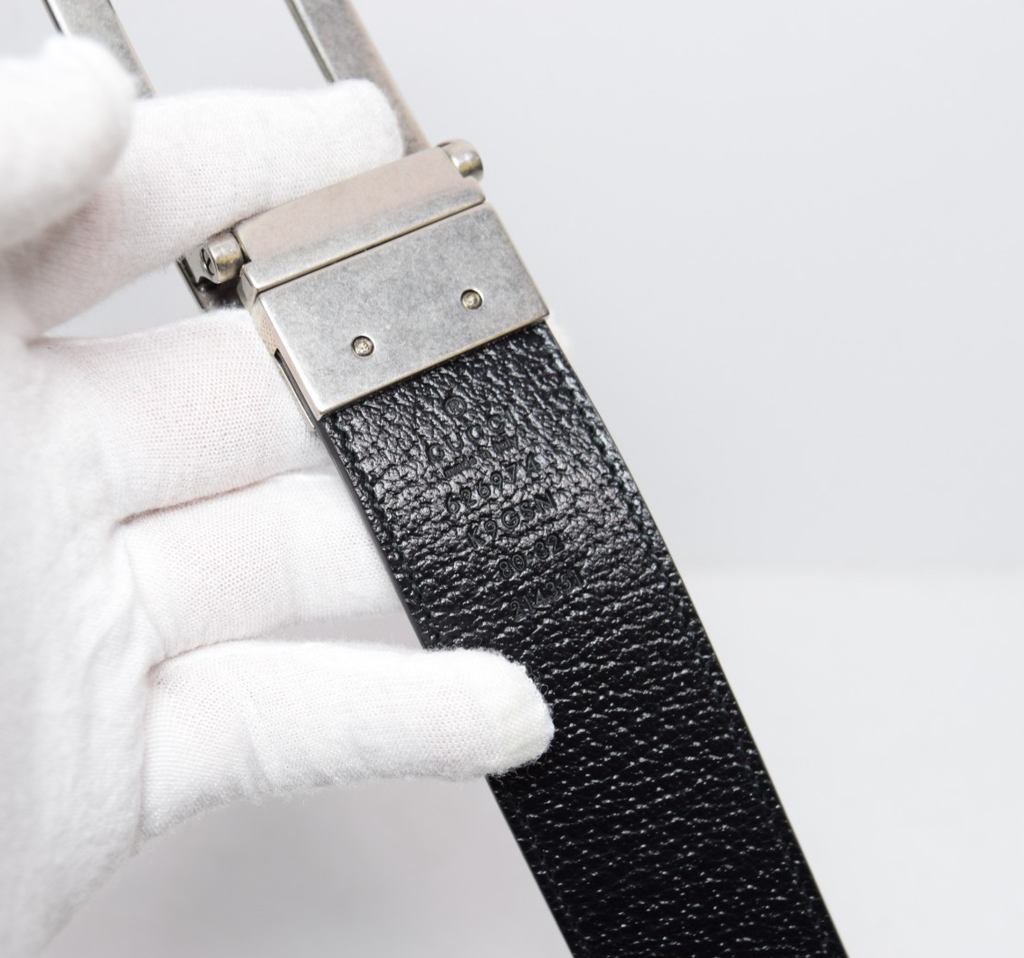 Gucci GG Supreme Reversible Leather Belt 626974 K9GSN Size 80/32 Black #3