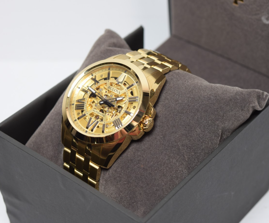 Bulova Sutton Men's Gold tone Stainless Steel Automatic Watch. 97A162-43mm-New #1