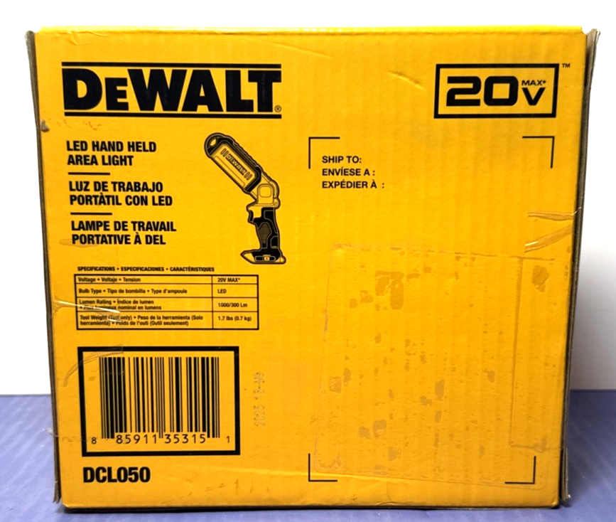 Dewalt DCL050 LED Hand Held 20 Volt Area Light Tool Only #1