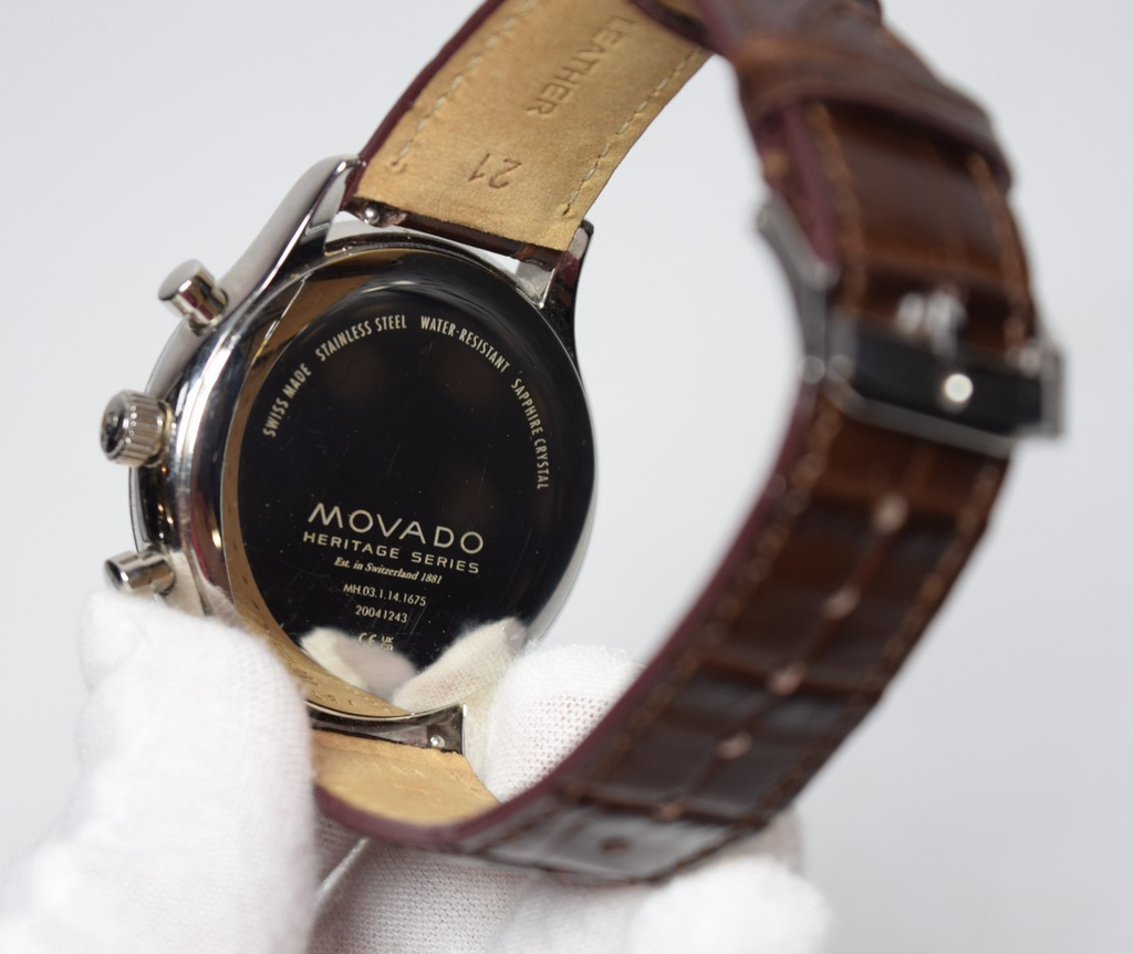 Movado Heritage Series Circa Chronograph Quartz Men's Leather Watch -43MM #4