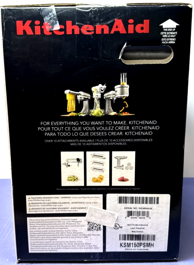 KitchenAid KSM150PSMH Artisan 5 Qt Tilt-Head Mixer Matte Milkshake - SEALED/NEW #1
