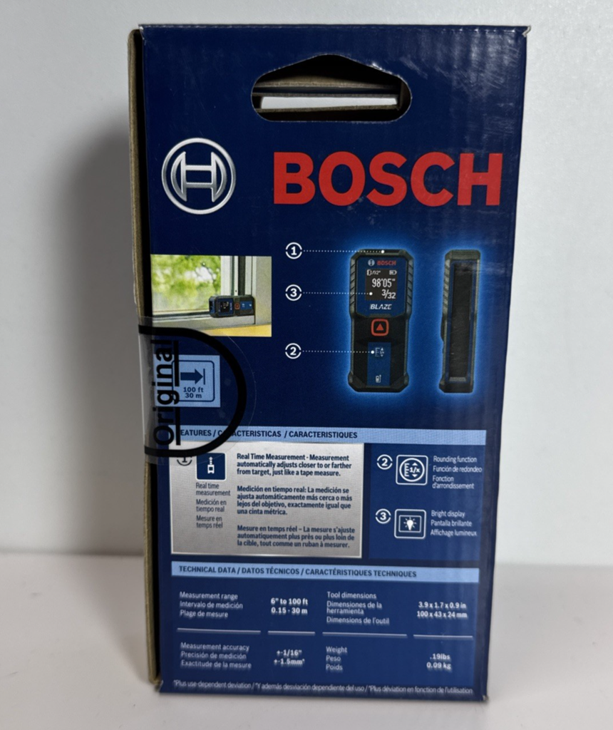 Bosch Blaze 100ft Backlit Laser Measure - Blue (GLM100-23) #2