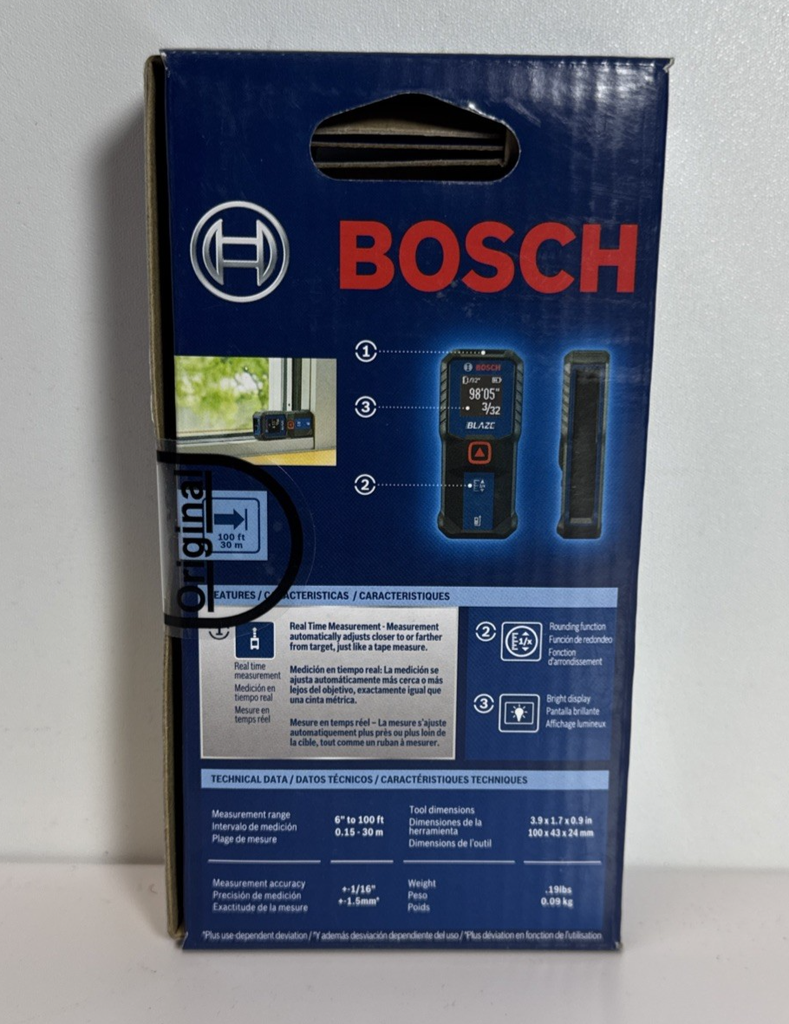 Bosch Blaze 100ft Backlit Laser Measure - Blue (GLM100-23) #3