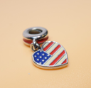 Pandora USA Flag Heart & Peace Dangle Charm Lot 2pc S925 ALE buy