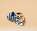 Pandora USA Flag Heart & Peace Dangle Charm Lot 2pc S925 ALE purchase