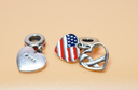 Pandora USA Flag Heart & Peace Dangle Charm Lot 2pc S925 ALE with delivery