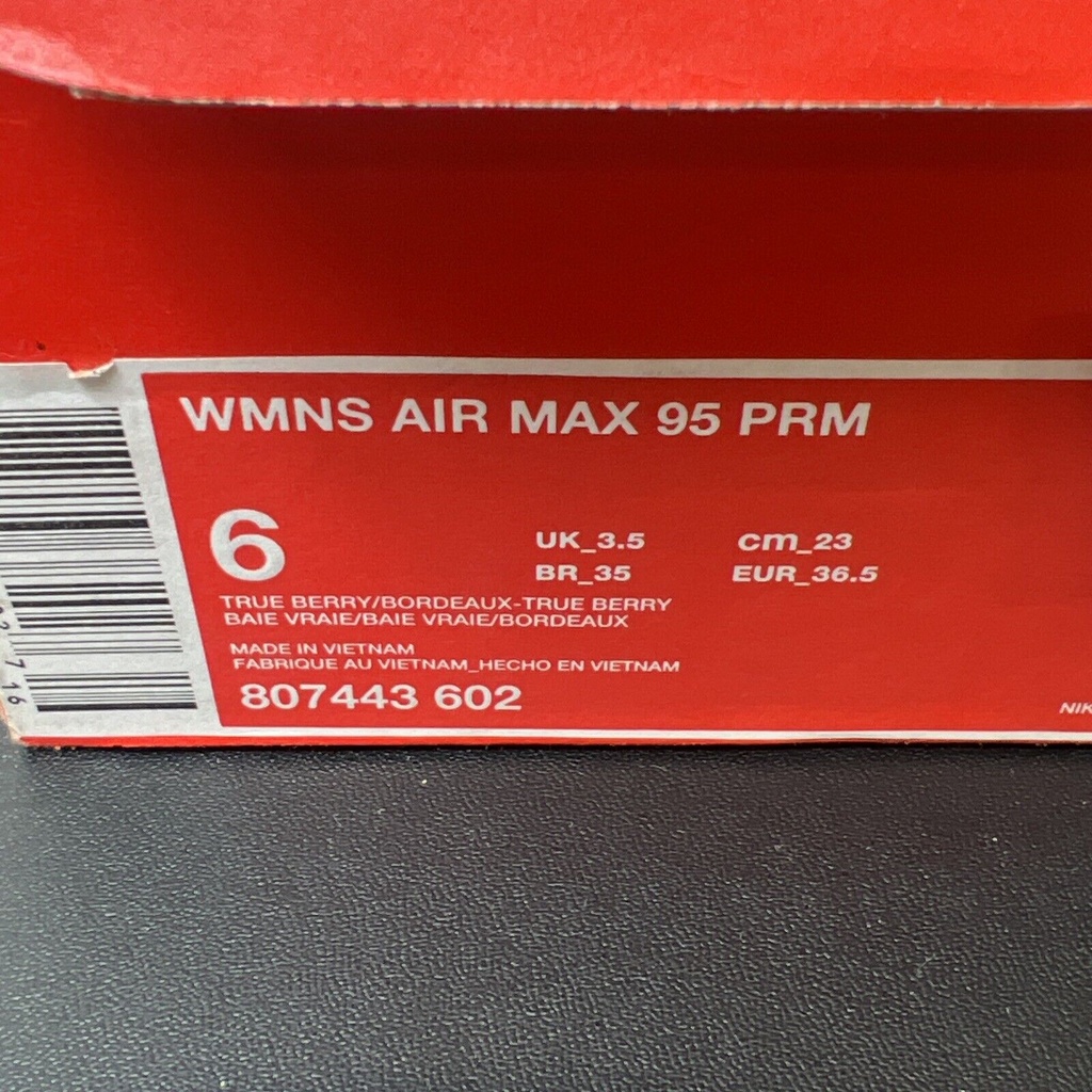 Nike Air Max 95 Premium 'True Berry' Purple Bordeaux 807443-602 Women's Size 6 #7