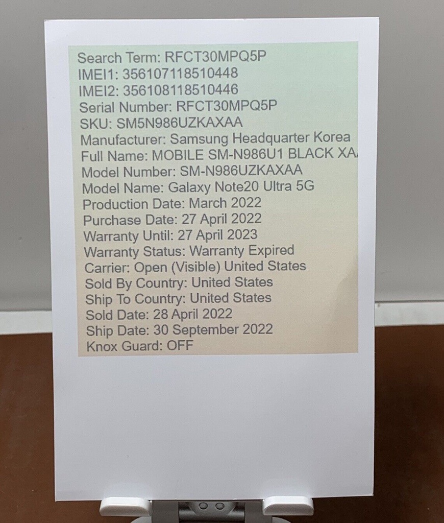 Samsung Galaxy Note 20 Ultra 5G 128GB White SM-N986U (Unlocked) #9